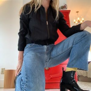 y2k silk blend bomber jacket